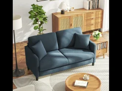 2/3 assentos em Teddy Velvet, sofá de conforto à direita em madeira maciça, amossa com apoios de braços, 165x78x89cm, -cinza-cinza^DripeX Online