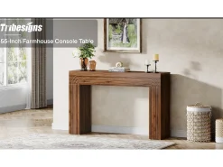 140 cm de comprimento, mesa estreita para sofá, mesa atrás do sofá, mesa de entrada moderna em madeira para a entrada, o corredor, o sala de estar^Tribesigns Sale