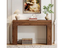140 cm de comprimento, mesa estreita para sofá, mesa atrás do sofá, mesa de entrada moderna em madeira para a entrada, o corredor, o sala de estar^Tribesigns Sale