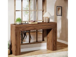 140 cm de comprimento, mesa estreita para sofá, mesa atrás do sofá, mesa de entrada moderna em madeira para a entrada, o corredor, o sala de estar^Tribesigns Sale