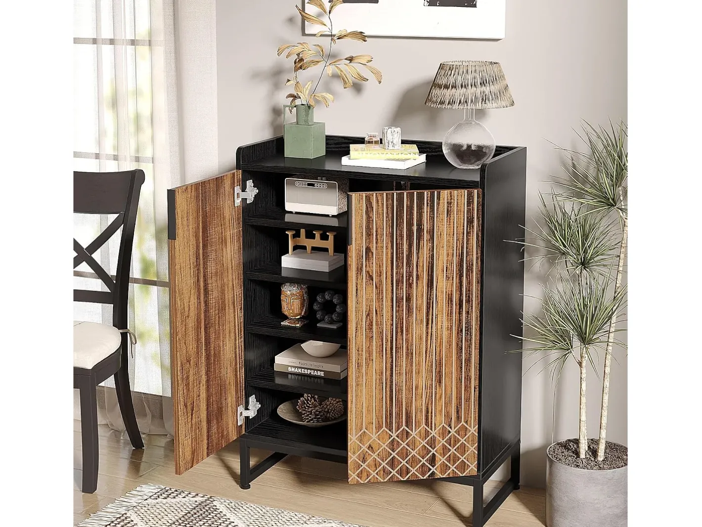25 Pares de placas para sapatos, Armário Etagere de Grande Capacidade com Estrutura Preta para Entrada^Tribesigns Best