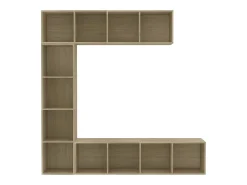 3 pcs conjunto armário TV/estante 180x30x180 cm carvalho sonoma PT395863^ Online