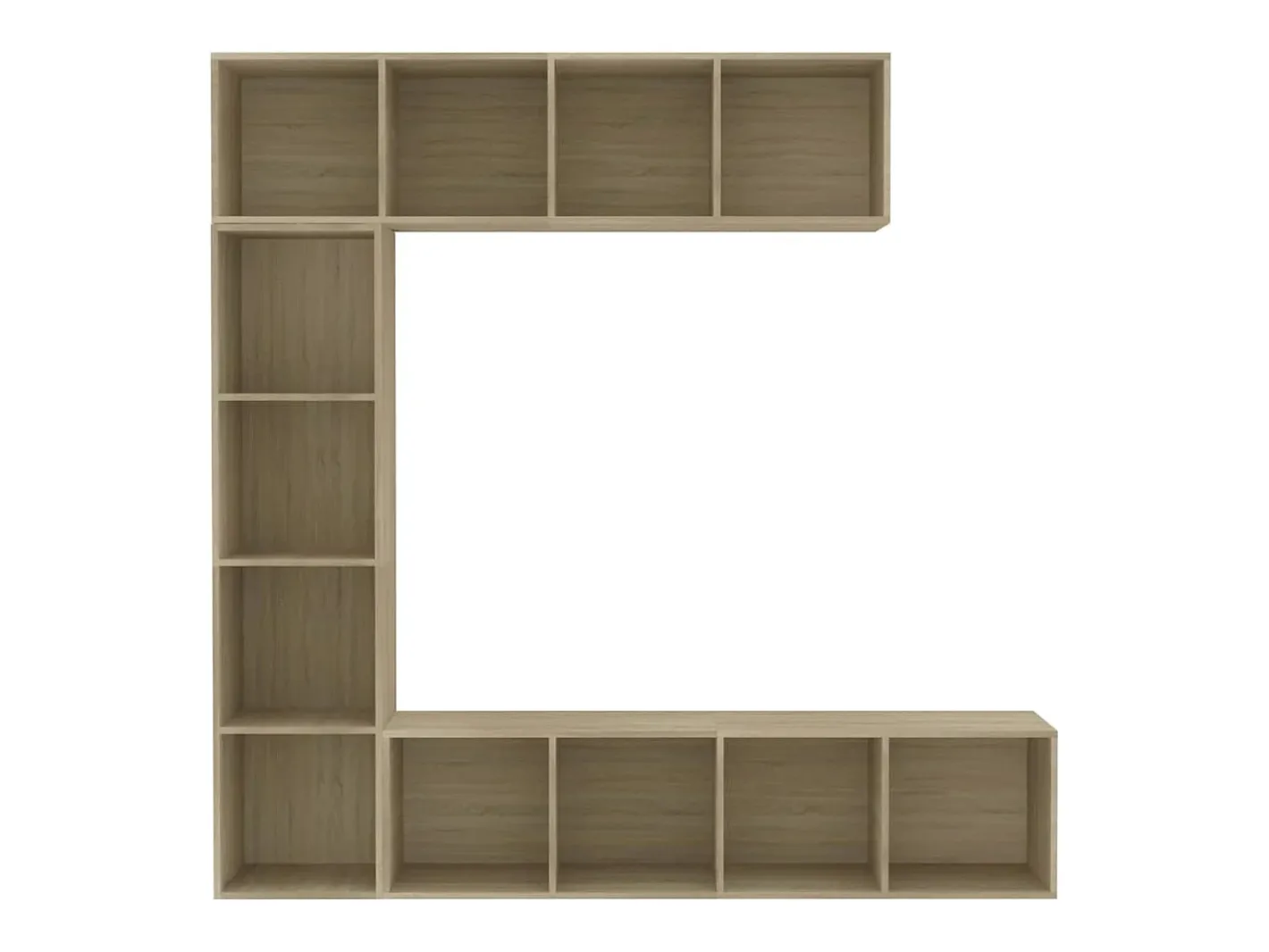 3 pcs conjunto armário TV/estante 180x30x180 cm carvalho sonoma PT395863^ Online