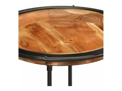 2 pcs Conjunto de mesa de apoio madeira de acácia maciça*vidaxl Clearance