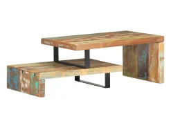 2 pcs conjunto de mesas de centro madeira recuperada maciça*vidaxl Clearance