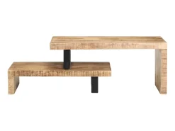 2 pcs conjunto de mesas de centro madeira de mangueira maciça PT967732^ Outlet
