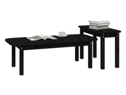 2 pcs conjunto de mesas de centro pinho maciço PT782113^ Sale