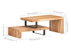 2 pcs conjunto de mesas de centro madeira de acácia maciça^vidaxl Online