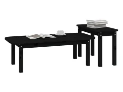 2 pcs conjunto de mesas de centro pinho maciço^vidaxl