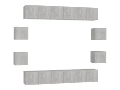 10 pcs conjunto de móveis de TV contraplacado cimento PT269235* Clearance