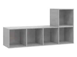 2 pcs conjunto de móveis de TV contraplacado cimento PT971127* New