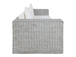 2 pcs conjunto de sofás com almofadões vime natural^vidaxl New