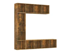 3 pcs conjunto estante/móvel TV 180x30x180 cm carvalho fumado*vidaxl Discount