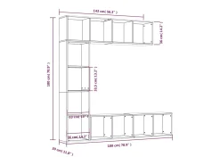 3 pcs conjunto estante/móvel TV 180x30x180 cm sonoma*vidaxl Clearance
