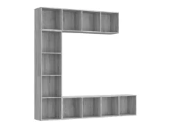 3 pcs conjunto estante/móvel TV 180x30x180 cm sonoma*vidaxl Clearance