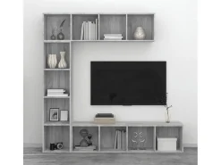 3 pcs conjunto estante/móvel TV 180x30x180 cm sonoma*vidaxl Clearance