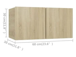 8 pcs conjunto móveis de TV derivados madeira carvalho sonoma PT510897*