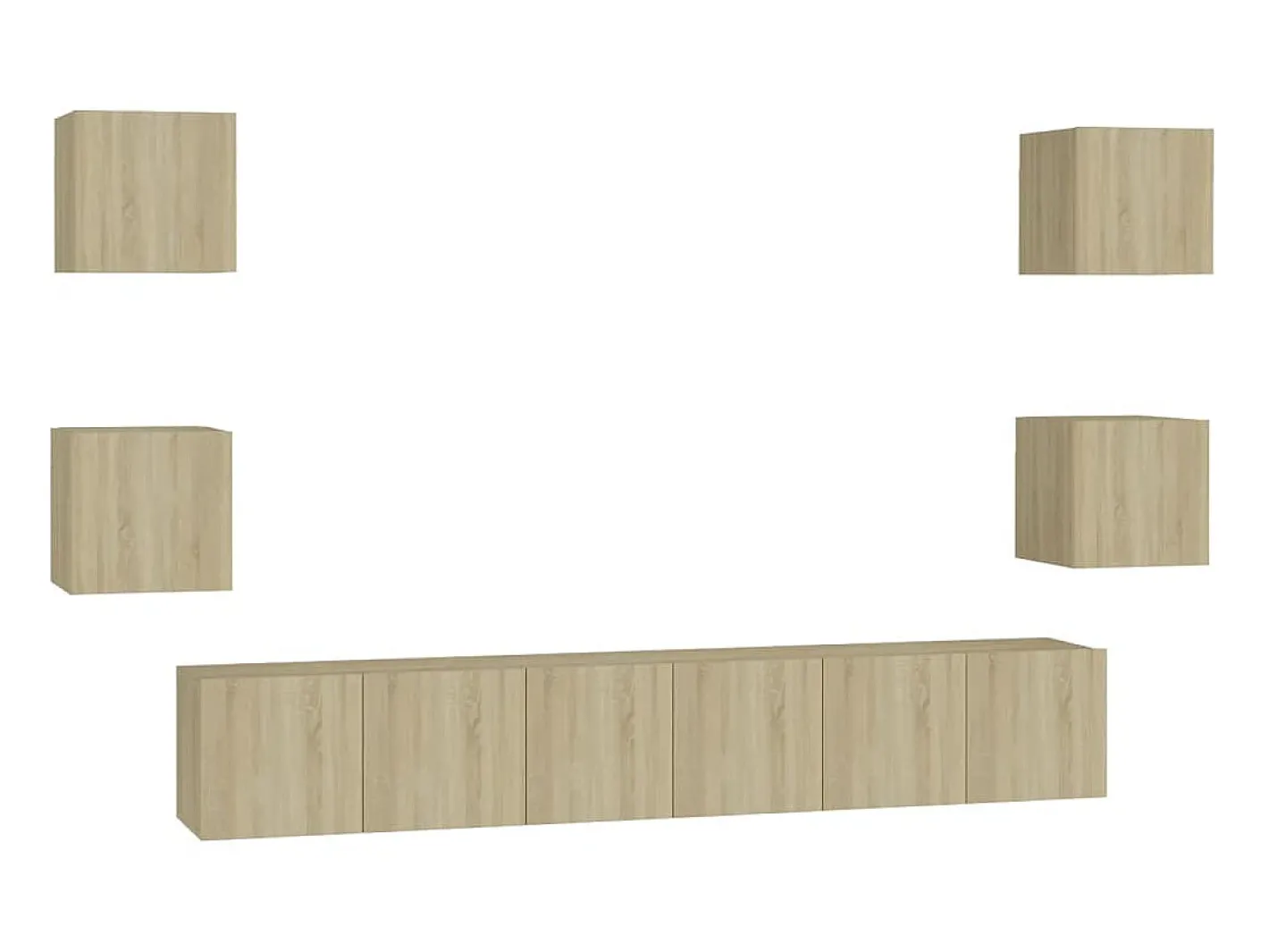 7 pcs conjunto móveis de TV derivados madeira carvalho sonoma PT874236^ Sale