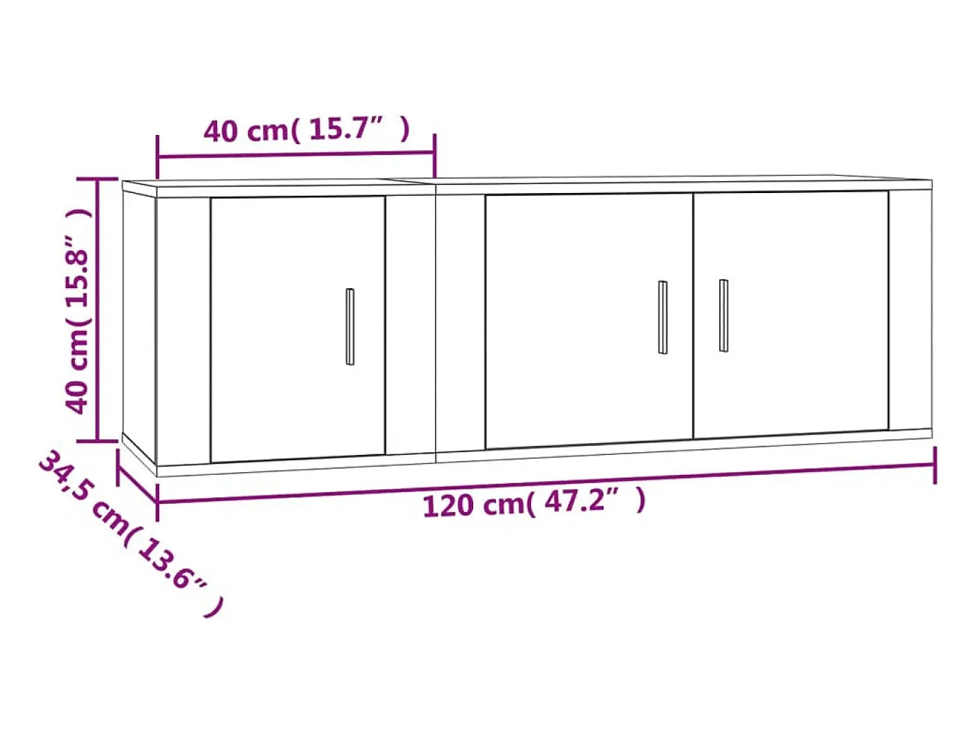 2 pcs conjunto móveis de TV derivados de madeira*vidaxl Best