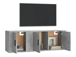 2 pcs conjunto móveis de TV derivados de madeira cinza cimento PT778307* Outlet
