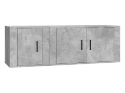 2 pcs conjunto móveis de TV derivados de madeira cinza cimento PT778307* Outlet