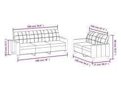 2 pcs conjunto sofás c/ almofadões couro artificial cor^vidaxl Clearance