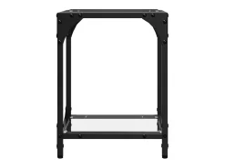 2 pcs Mesas de centro | Mesa de apoio | Mesa de café c/ topo vidro 30x30x40cm aço^ Sale
