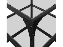 2 pcs Mesas de centro | Mesa de apoio | Mesa de café c/ topo vidro 40x40x45cm aço^ Clearance