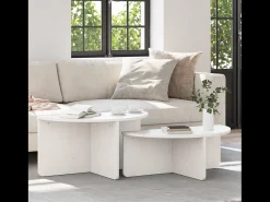 2 pcs Mesas de centro | Mesa de apoio | Mesa de café 79x39.5x40 cm^ Best