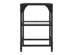 2 pcs Mesas de centro | Mesa de apoio | Mesa de café c/ tampo vidro 30x30x45cm aço* Hot