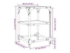 2 pcs Mesas de centro | Mesa de apoio | Mesa de café c/ tampo vidro 30x30x45cm aço* Hot