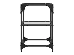 2 pcs Mesas de centro | Mesa de apoio | Mesa de café c/ tampo vidro 30x30x45cm aço* Hot
