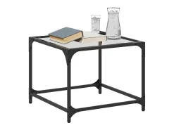 2 pcs Mesas de centro | Mesa de apoio | Mesa de café c/ topo vidro 50x50x40cm aço* Discount