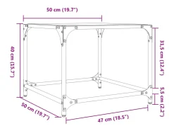 2 pcs Mesas de centro | Mesa de apoio | Mesa de café c/ topo vidro 50x50x40cm aço* Discount