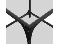 2 pcs Mesas de centro | Mesa de apoio | Mesa de café c/ topo vidro 50x50x40cm aço^ Outlet