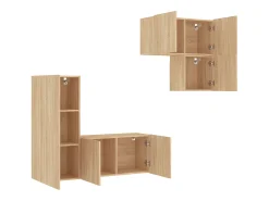 4 pcs móveis de parede p/ TV derivados madeira carvalho sonoma PT164357* Outlet