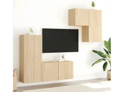 4 pcs móveis de parede p/ TV derivados madeira carvalho sonoma PT164357* Outlet