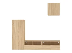 4 pcs móveis de parede p/ TV derivados madeira carvalho sonoma PT151121^ New