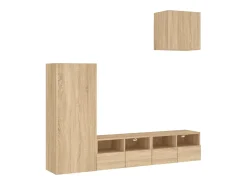 4 pcs móveis de parede p/ TV derivados madeira carvalho sonoma PT151121^ New