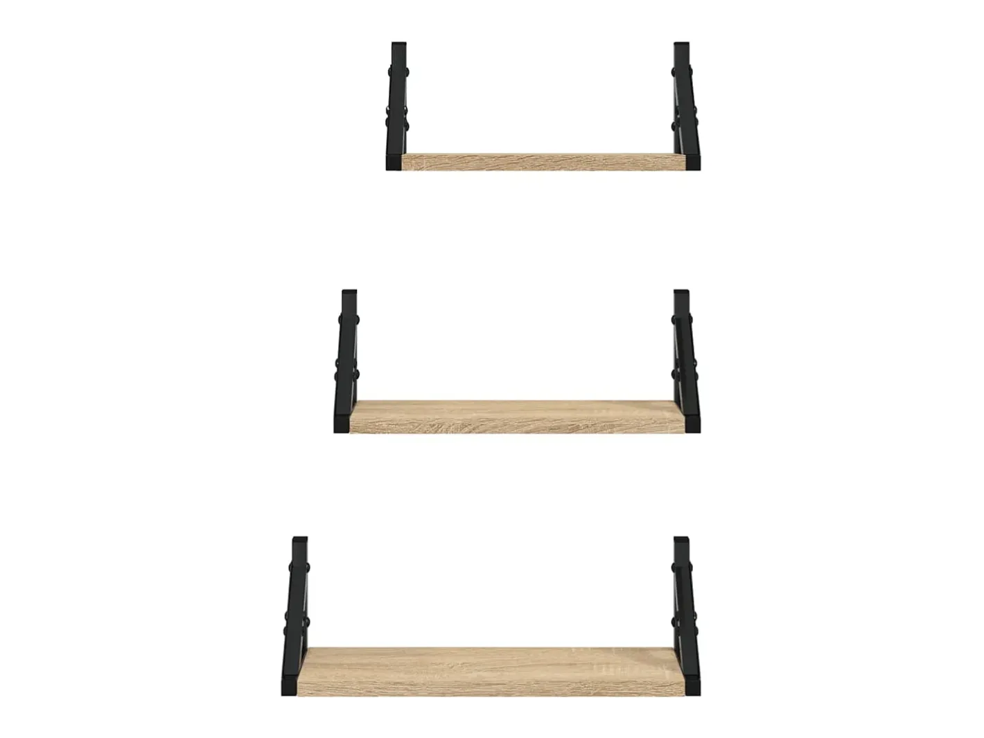 3 pcs prateleiras parede derivados de madeira carvalho sonoma*vidaxl New