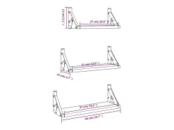 3 pcs prateleiras parede derivados de madeira carvalho sonoma*vidaxl New