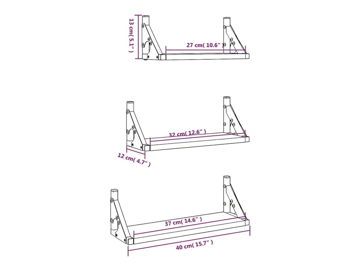 3 pcs prateleiras parede derivados de madeira carvalho sonoma*vidaxl New
