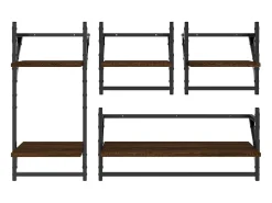 4 pcs prateleiras parede derivados de madeira carvalho PT353152^ Best