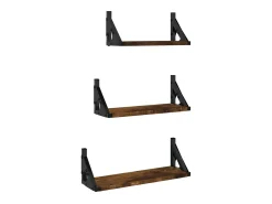 3 pcs prateleiras parede derivados de madeira carvalho fumado PT769265^ New