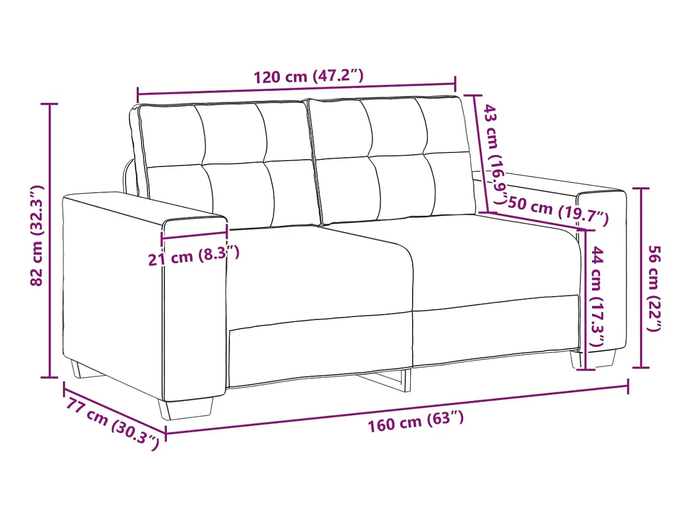 | Sofá | 2 pcs 221 x 78 x 80 cm Couro sintético*vidaxl Clearance