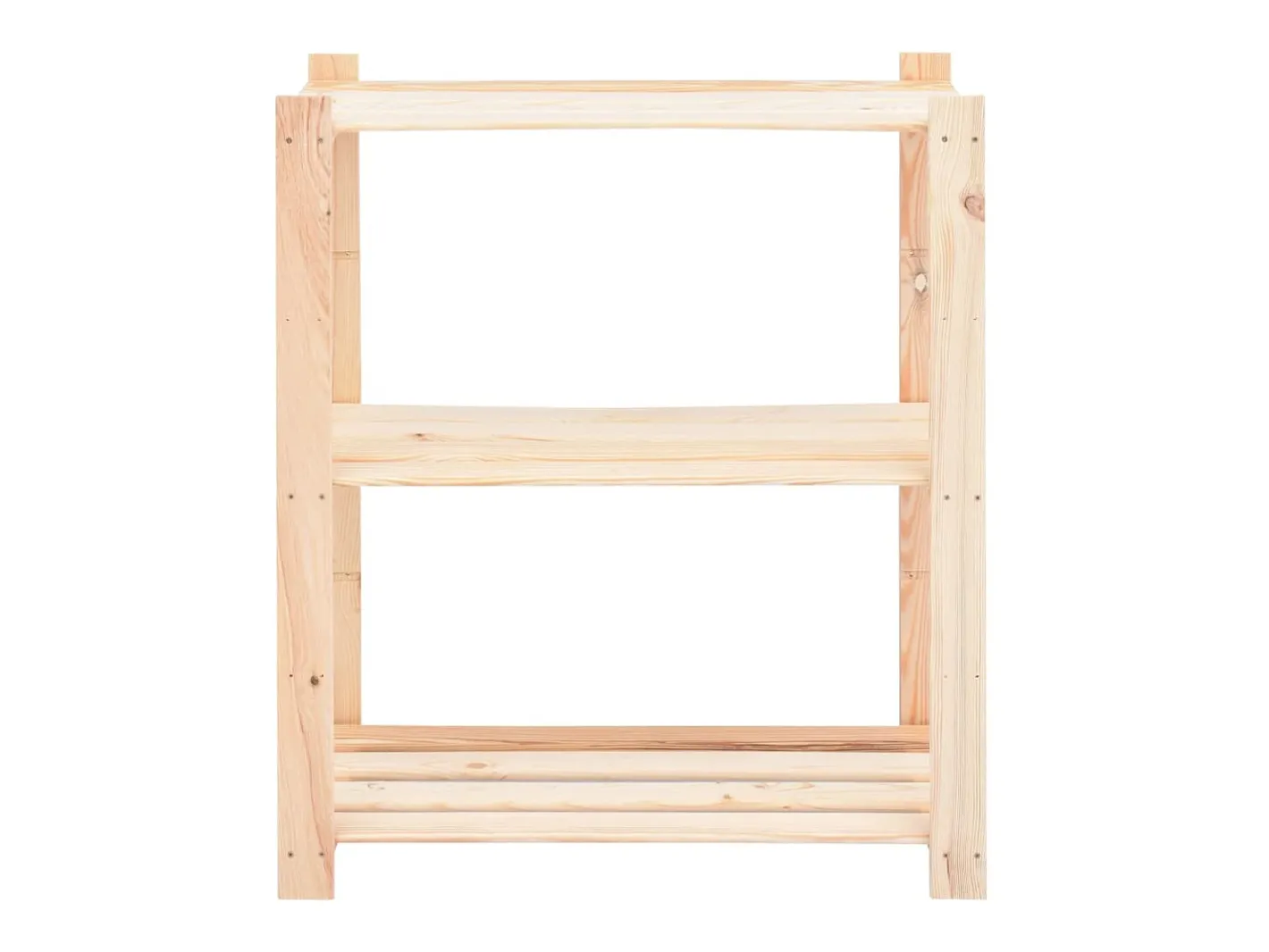 2 unidades arrumação 3 prateleiras 80x38x90cm pinho 150 kg PT634096*