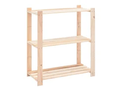2 unidades arrumação 3 prateleiras 80x38x90cm pinho 150 kg PT634096*