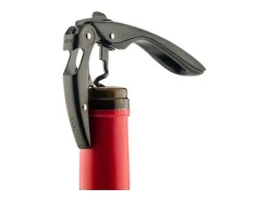 Acessório Vinho E Bar*Abridor de vinho de alavanca dupla high tech com engrenagem anti-desgaste e espiral de teflon Preto