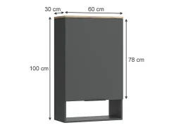 Best Aparador antracite 60x30x100 wido Prateleira