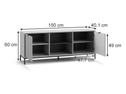 Aparador cinza 150x40.1x60 eliza^Vicco Outlet